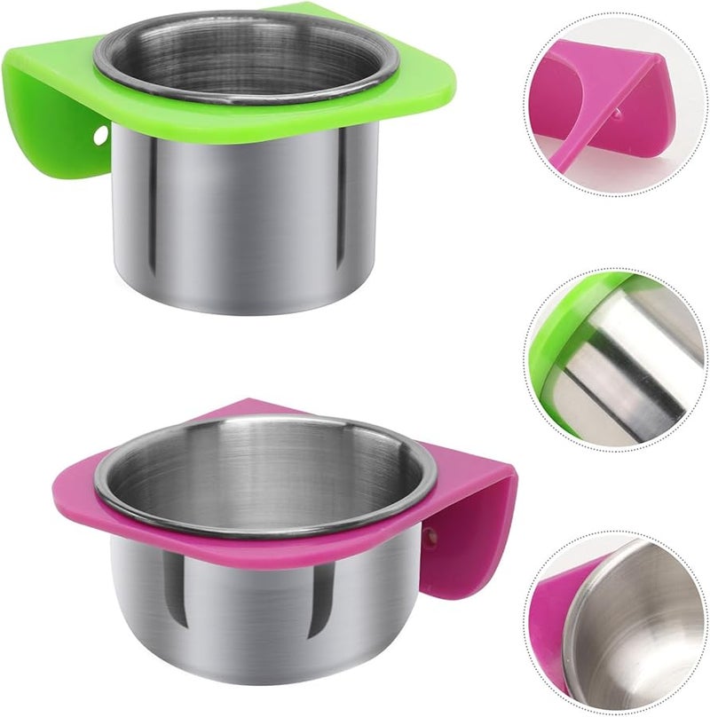 وعاء طعام الببغاء ومجموعة كوب التغذية مع الحامل للطيور الأليفة الصغيرة والكبيرة - Image 3